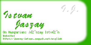 istvan jaszay business card